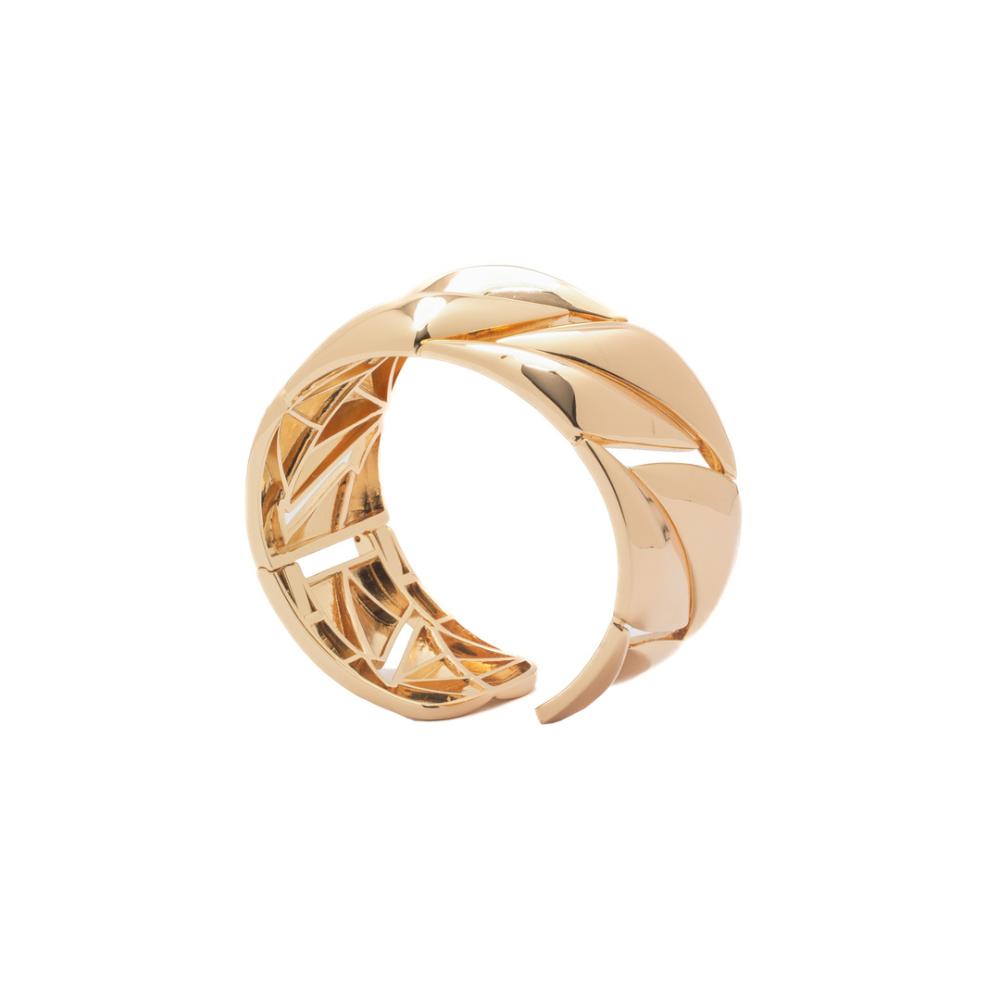 Bracelete Maxi Liso Orgânico Banhado a Ouro 18K